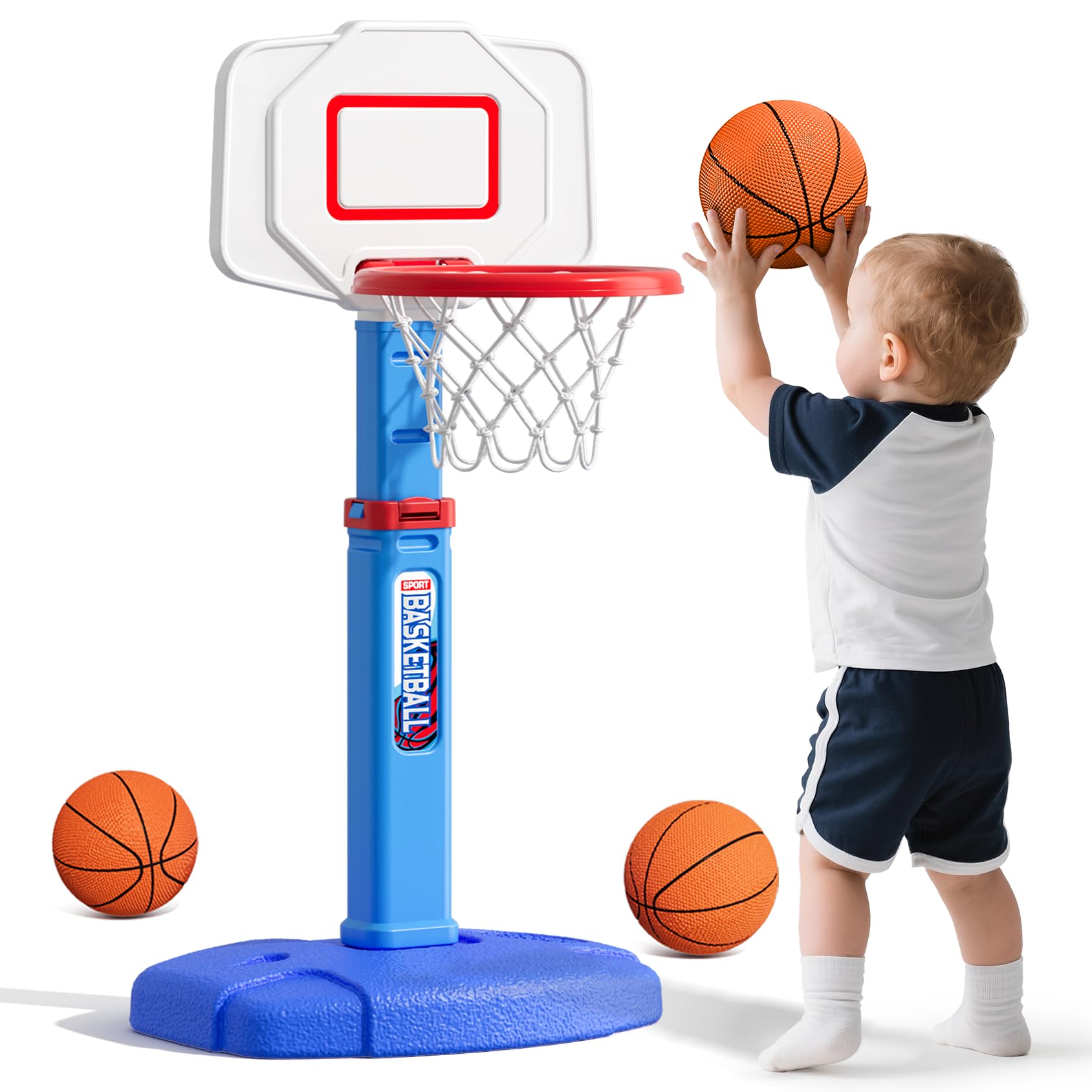 Amazon.com: HYES Toddler Basketball Hoop, Adjustable Height Indoor
